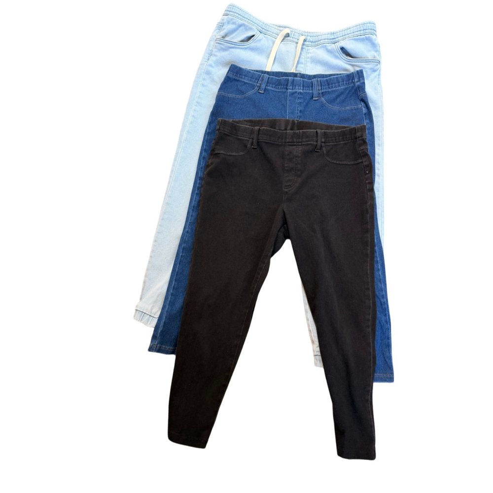 Womens SERRA Ankle Cropped Jeans 3 Pc Bundle Lg Blue Black Light Blue Minimalist